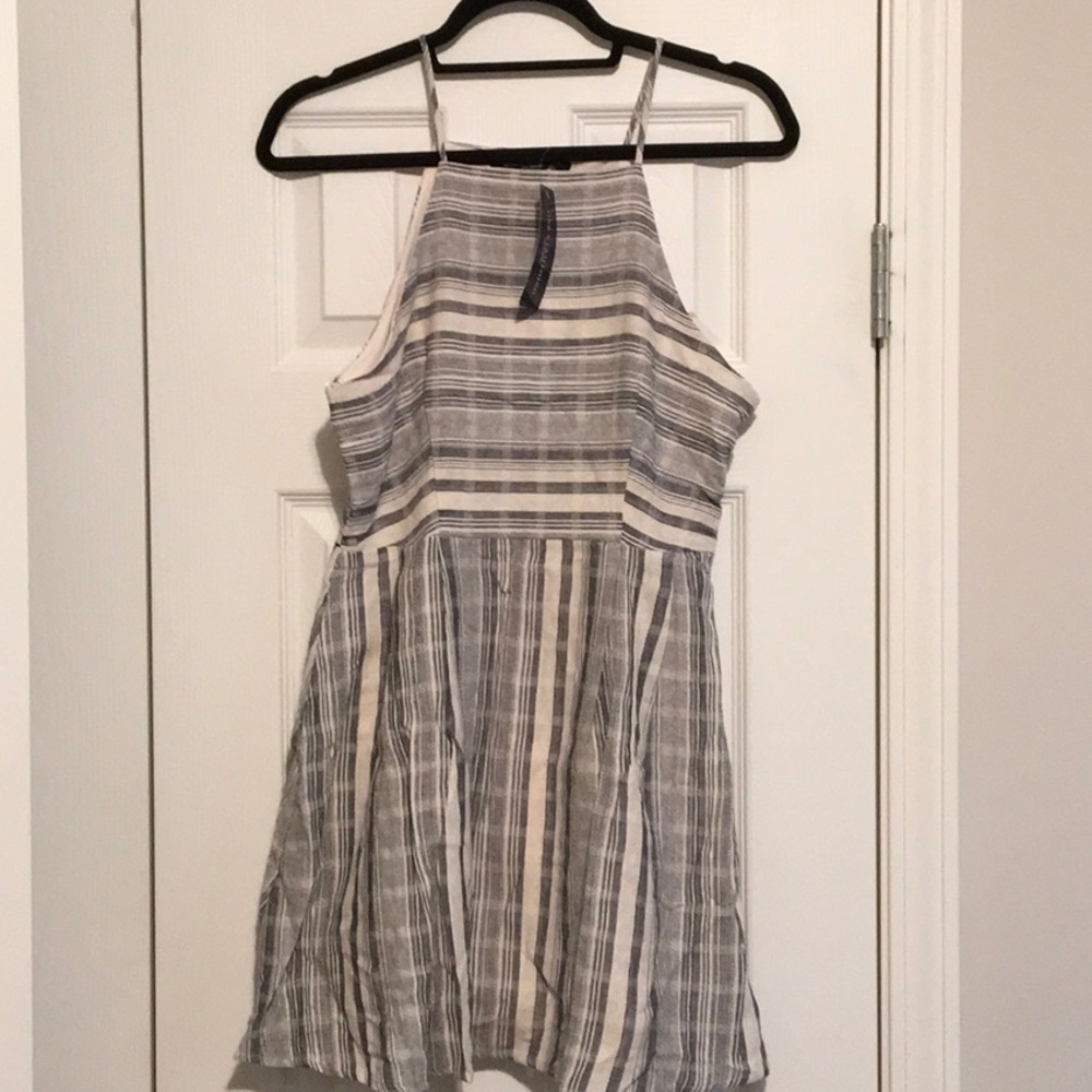 Blue and cream striped shirt